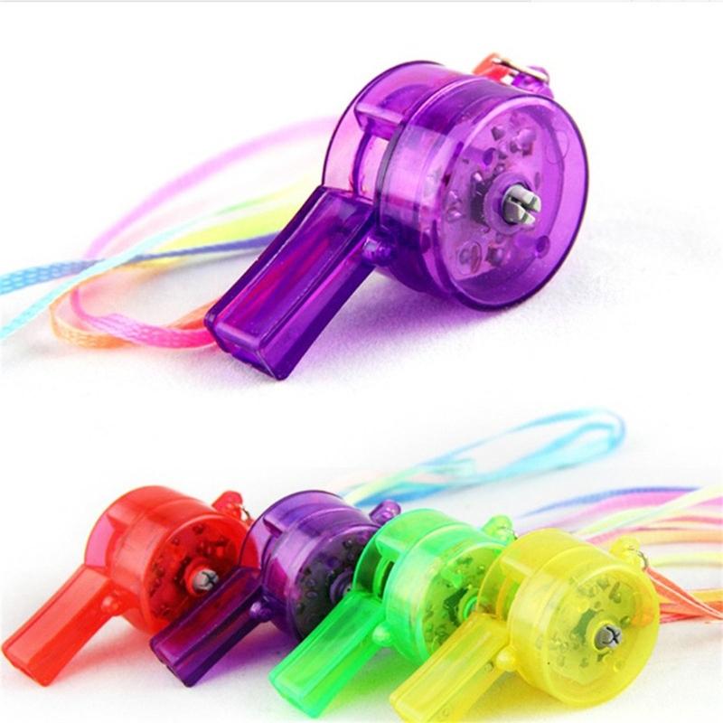 Vibranted LED Light Up Whistles 6 Pack Plastic Cheering Tools for Night Event Festival Celebration