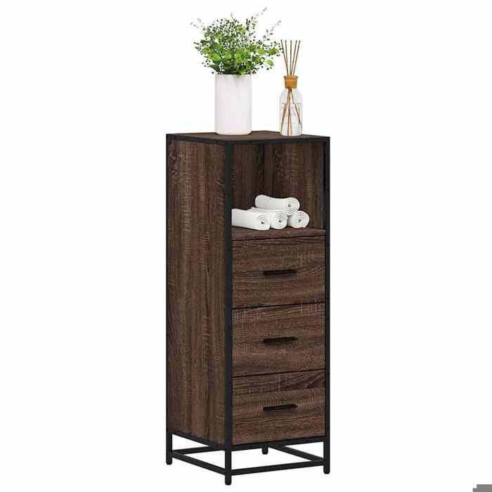 VidaXL Bathroom Cabinet Brown Oak 35x37.5x100 Cm Engineered Wood, Bathroom Storage Cabinet, Cupboard of 849253