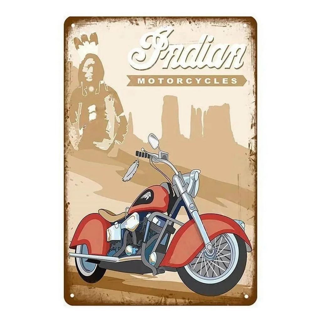 Plaque Metal Tin Signs Old Motorcycles Wall Decoration Vintage Art Posters Iron Painting for Man Cave Home Cafe Garden Club B