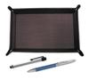 Shibochoco Color Cowhide Pen Metal Touch Silver Stick and Genuine Leather Roll Rotating Ballpoint Pen Director Blue Tray, Set, TRATYO-ALST-PD03-L