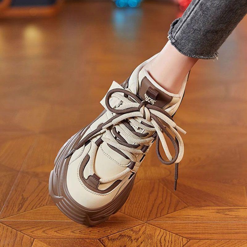 Inner heightening dad shoes women's ins tide spring Korean version super fire thick-soled small casual sports shoes