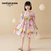 Tangshi Girls' Floral Print Summer Dress