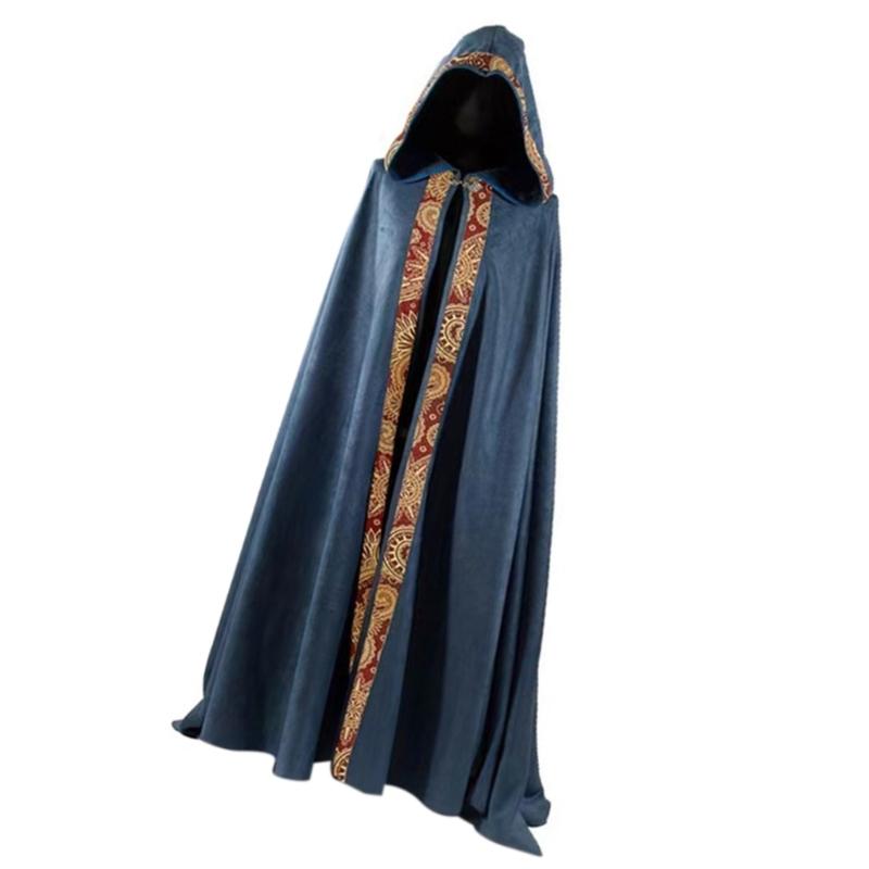 Halloween Death Cloak Loose Comfortable Hooded Death Robe Cloak Meidieval Cape Costume for Adult Cosplay Party Halloween