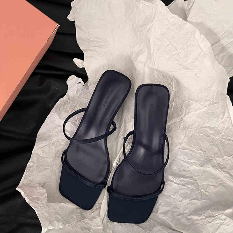 Fashion Designer Summer Narrow Band Heel Women Slippers Shoes Fashion Open Toe Shoes Design Style Banquet Party Sandals Shoes