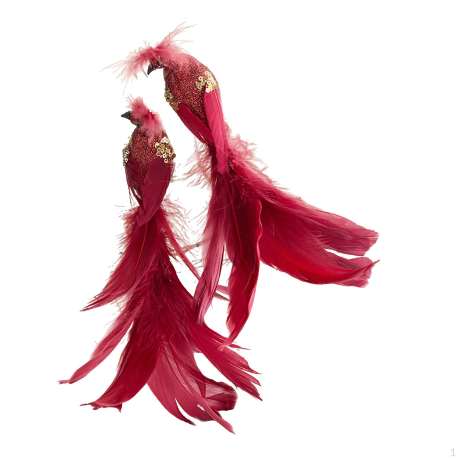 2 Искусственных Птичьих Украшения, Орнаменты, Фигурки из Перьев, Скульптуры из Пенопласта с