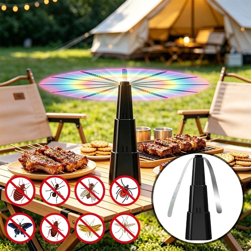 Fly Fans for Tables Mosquito Table Pest Bug Killer Amazes Flies Fans Flies Deterrent for Home Picnic BBQ Battery Powered Fly Fan