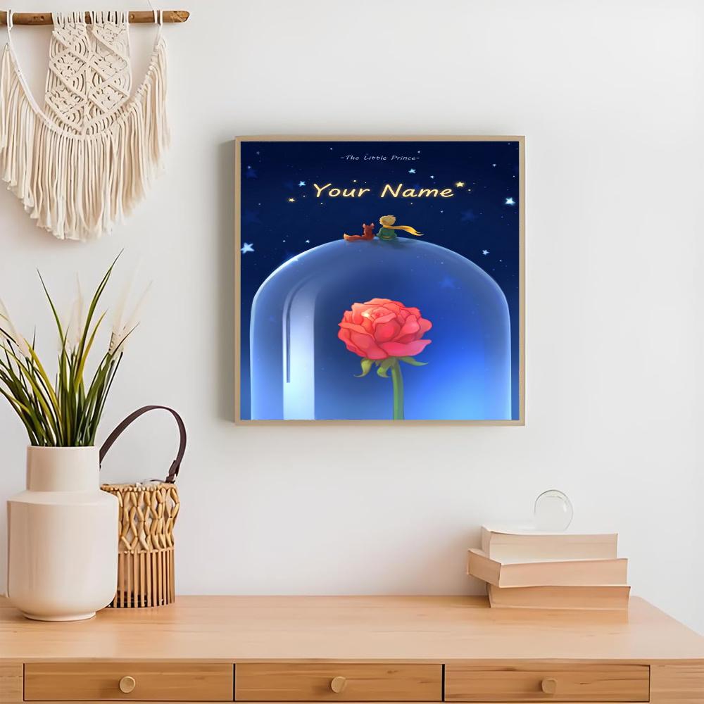 Little Prince Personalized Name Round Diamond Painting Kit Diamond Embroidery Painting Rhinestones Mosaic Frameless Handwork Decoration Arts