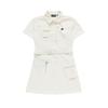 FILA Urban Tech SS24 Solid Color Quick-Dry Waist-Defining Breathable Short Sleeve Dress Women Dresses White T11W421301FIV
