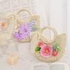 Floral Straw Bag DIY Material Bag Handmade Handheld Bag Handmade DIY Handbag Muse Festival Holiday Gift