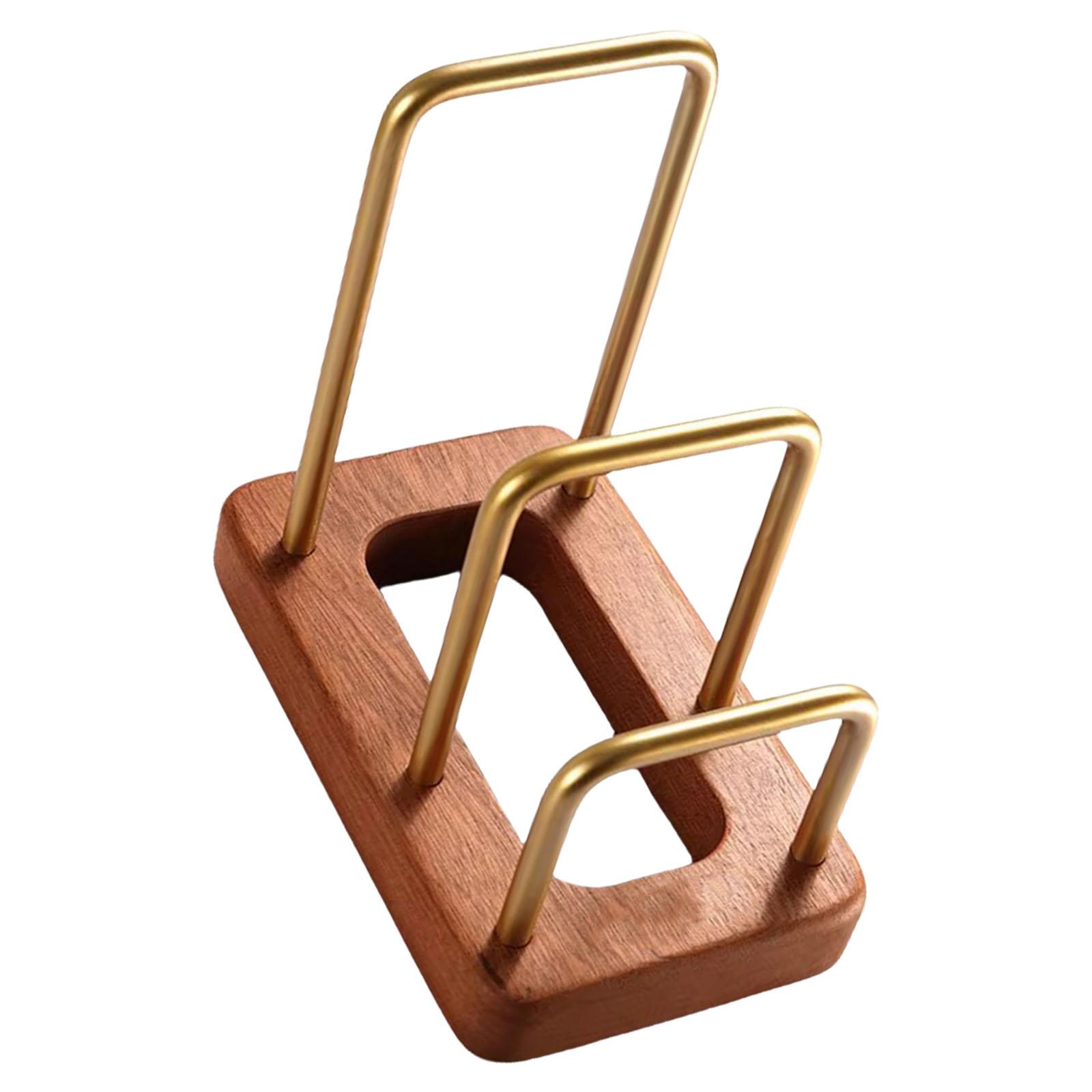 

Компактный держатель для разделочных досок с нескользящим деревянным основанием, настольная стойка для хранения, органайзер для разделочных досок T1