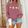 Women's Casual Fashion Round Neck Long Sleeve Halloween Printed Sweatshirt