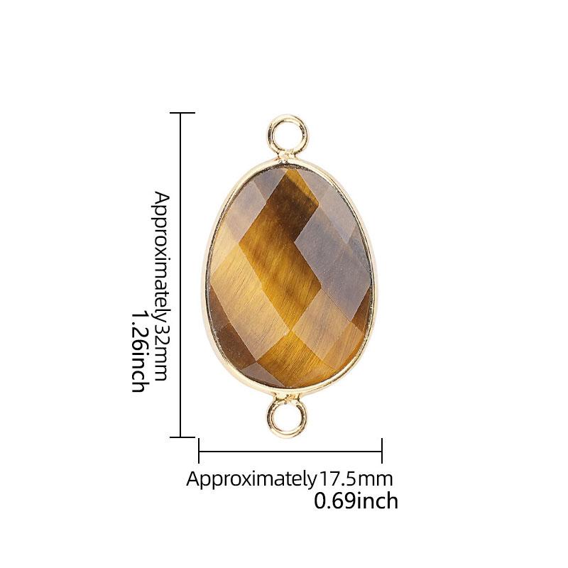 1 Stück Doppelseitige Facettierte Naturstein Scheibe Anhänger Verbinder für Schmuckherstellung DIY Ohrring Halskette Armband