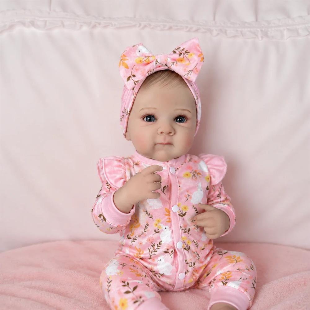 BZDOLL 45 CM Lifelike Full Vinyl Body Reborn Baby Doll 18 Inch Real-Look Design with 3D-Skin Fashion Birthday Gift for Girls