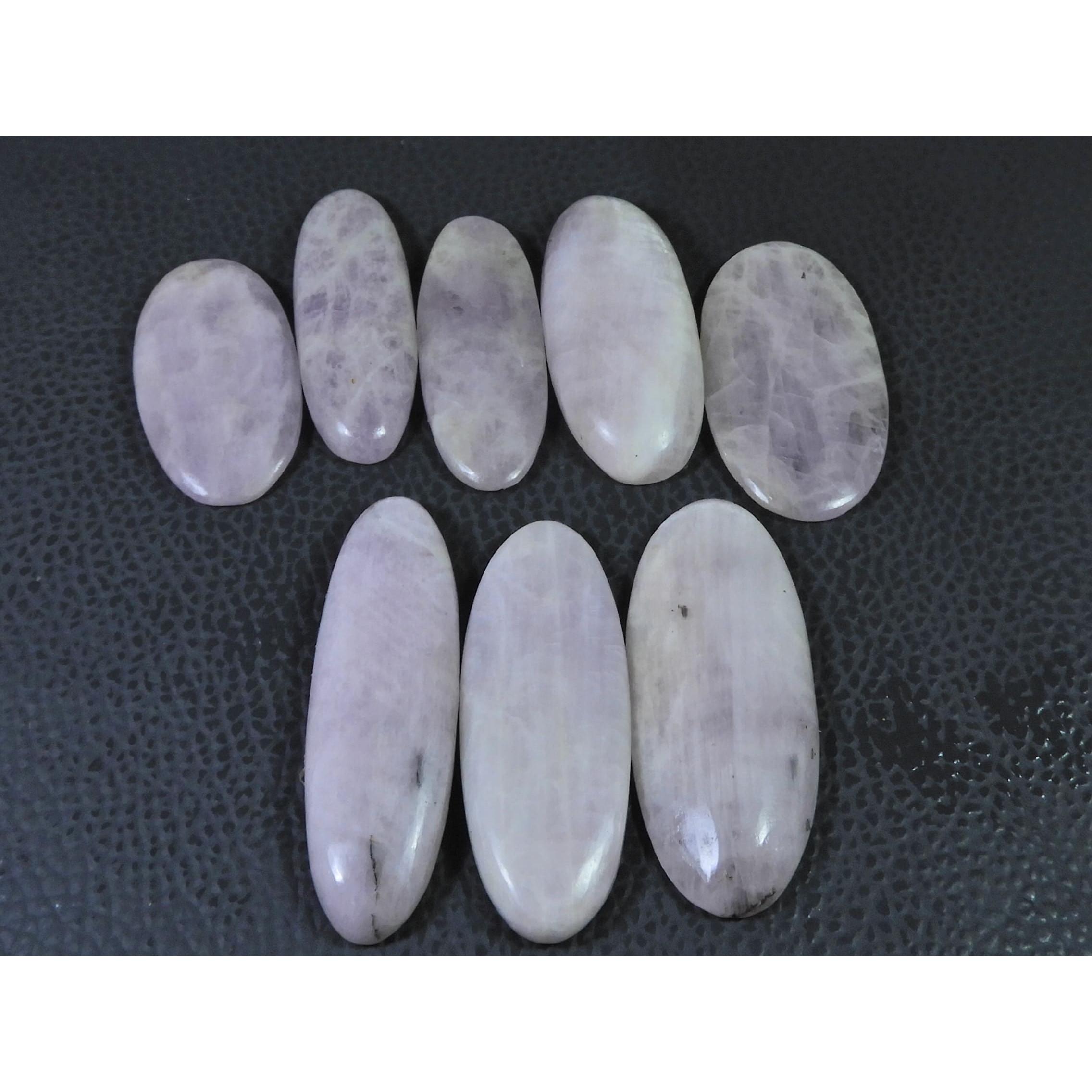 292Cts. Natural Pink Kunzite Oval Cabochon Gemstone 8Pcs Lot C-1155