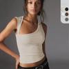 Summer  Hollow Irregular Neck Y2K Tank Tops Women Open Back Sexy Crop Tops T-shirt Casual Slim Fit Tanks Top For Women 30598