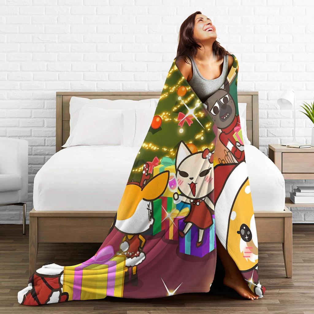 Aggretsuko Soft Warm Blanket  Students Plush Throw Blanket Comfortable Couch Chair Flannel Bedspread Sofa Bed Cover