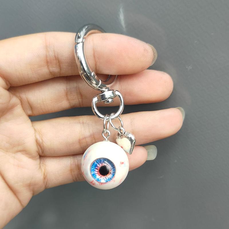 Gothic Demon Heart Eye Pendant Necklaces Resin Couple Keychain Pendant Halloween Backpack Decor Charms Jewelry Gifts