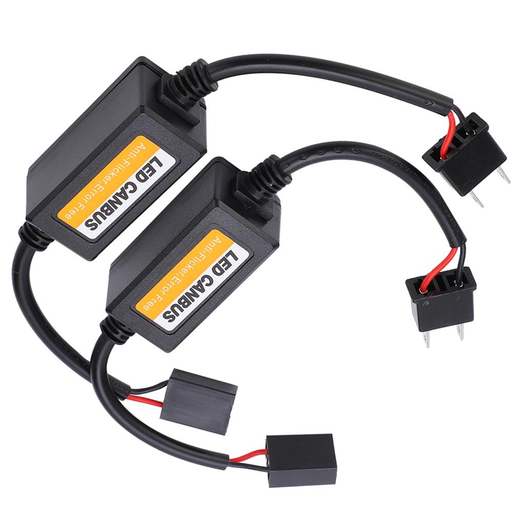 2Pcs LED Decoder AntiFlicker Car Dashboard Error Code Fault Canceller for H7 DC 9V16V