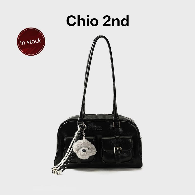 

South Style Chio2nd Samba Lounge Pillow Bag Women s Fall Retro Boston Bag Work Clothing Satchel Shoulder Bag Black