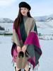 Winter Scarf Women Ladies Layers Poncho Elegant Plaid Tassel Wraps Shawl Casual Warm Scarve Capa Para Mujer Pashmina Cloak New