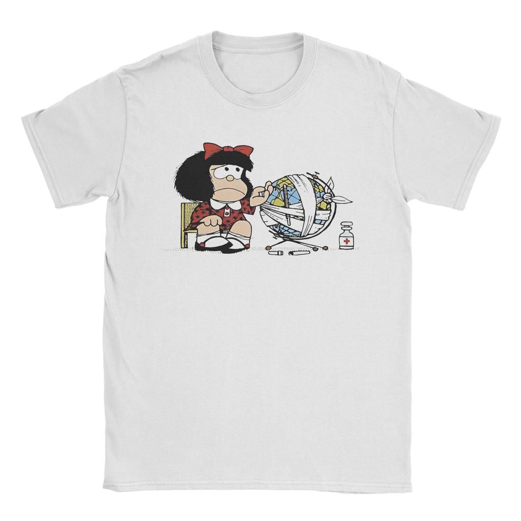Mafalda Unisex Unisex T Shirts Quino Argentina Cartoon Hipster Tees Short Sleeve Crewneck Tshirts 100 Cotton Graphic Clothes