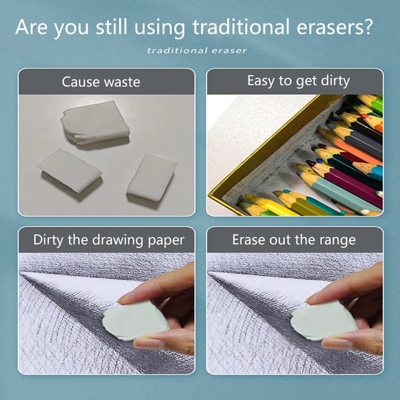 3/6Pcs Rubber Pencil,Highlighter Art Eraser Professional Art Pens For Drawing Sketching Accessories Not Damage Paper Stationery