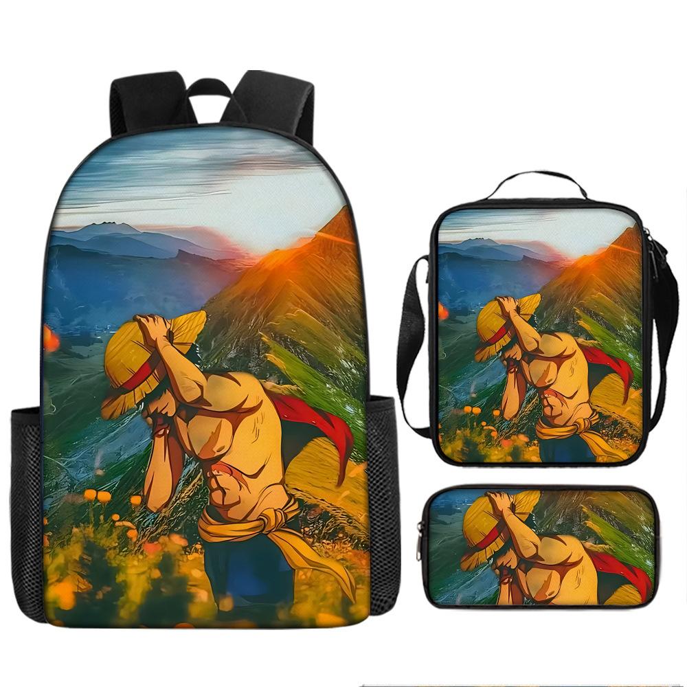 ONE PIECE Luffy one piece schoolbag Sauron backpack student Nautical king backpack satchel pencil case set
