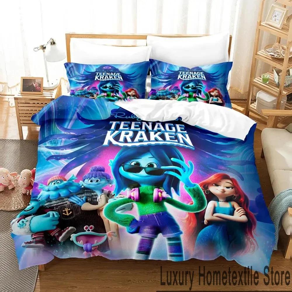 

Cartoon Ruby Gillman Teenage Kraken Bedding Set Duvet Cover Bed Set Quilt Cover Pillowcase Comforter king Queen Size Boys Adult Tool 70x133cm 2pcs