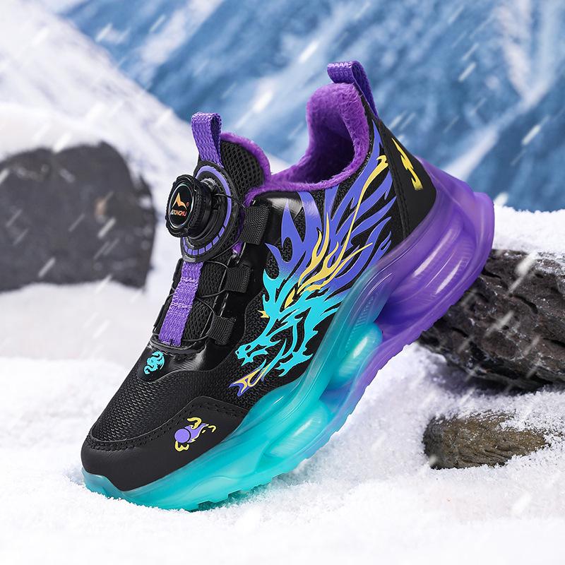 

2025 Boys Winter Sports Shoes - Velvet Lined, Leather, Non-Slip Running Shoes 33