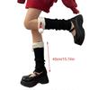 Ribbed Knit Leg Warmers Long Socks for Women Y2K Cute Furry Trim Plush Ball Bow Boot Cuffs Leg Cover Christmas Stockings  White