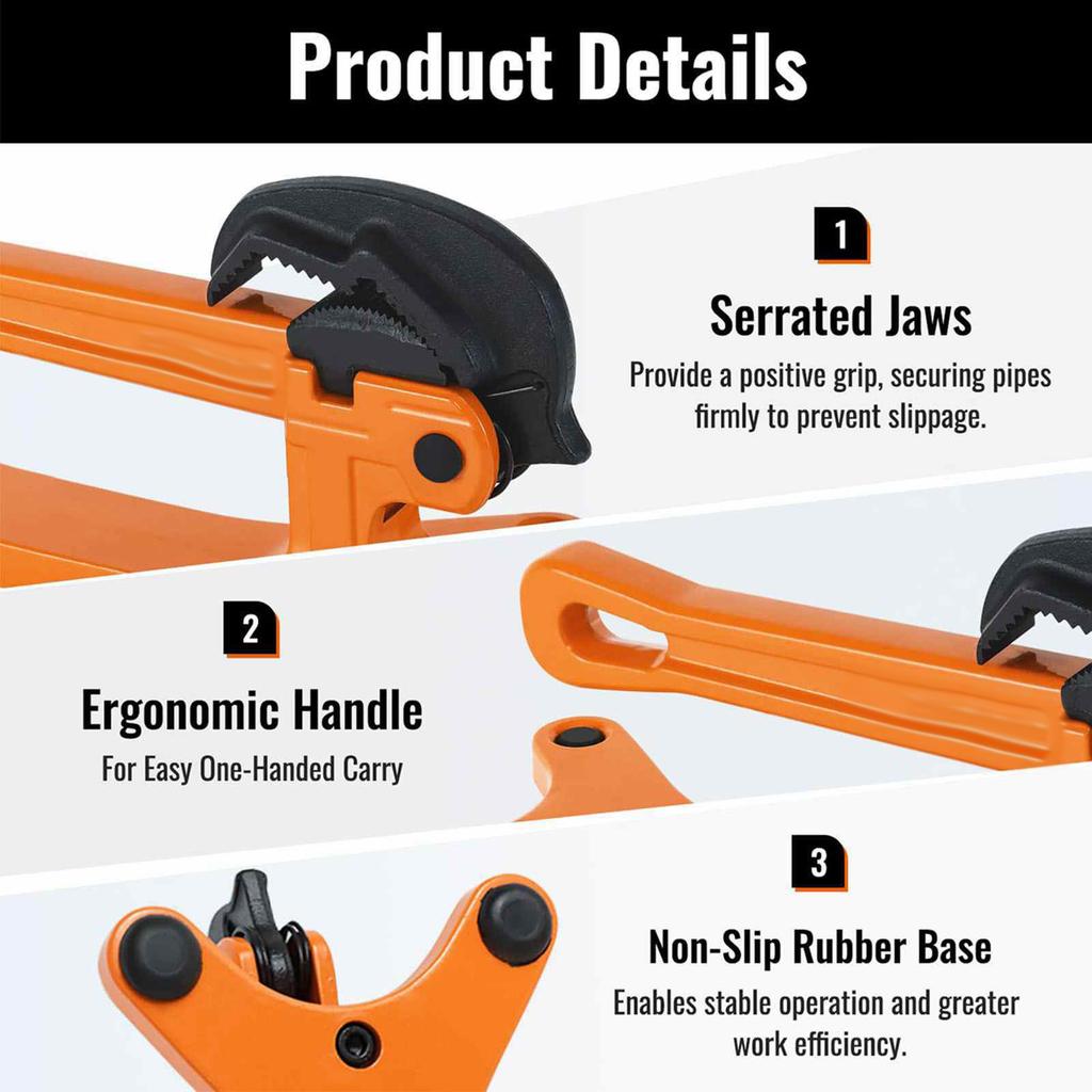Portable Pipe Vise 1 8in 1 1 2in Capacity Lightweight Aluminum Non Slip Jaw Pipe Clamp for Plumbing HVAC Yellow