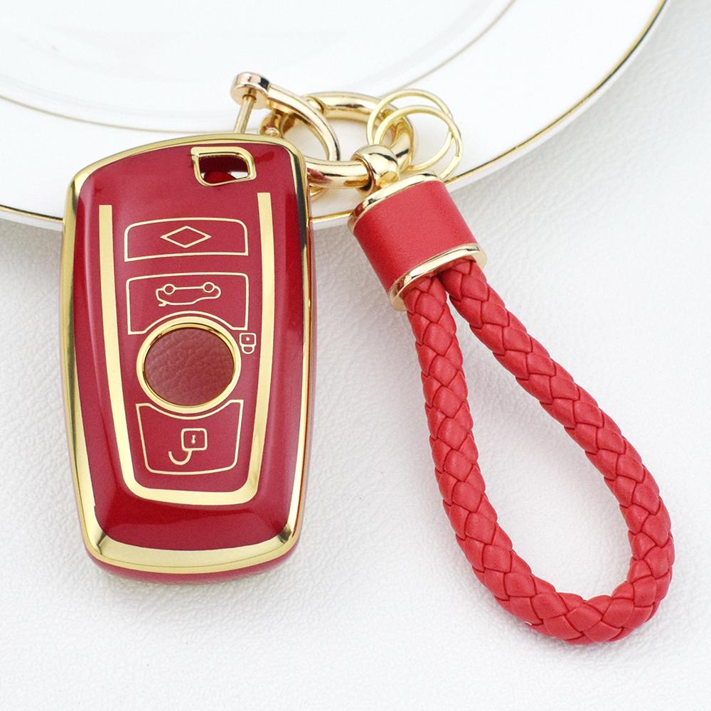 TPU Remote Car Key Case Cover Holder for BMW 1 3 5 7 Series X1 X3 X4 X5 X6 F10 F20 F30 F34 F25 F31 M3 M4 E34 Keychain