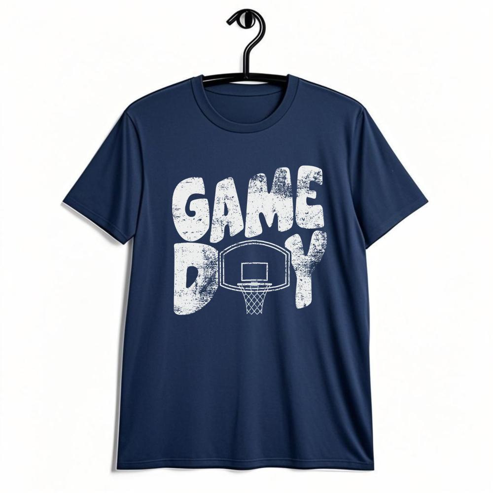 Game Day Distressed Basketball Hoop Graphic Tshirt Retro Sports Fan Aesthetic Tee Basketball Lover Gift Tshirt Unisex Unisex Tops