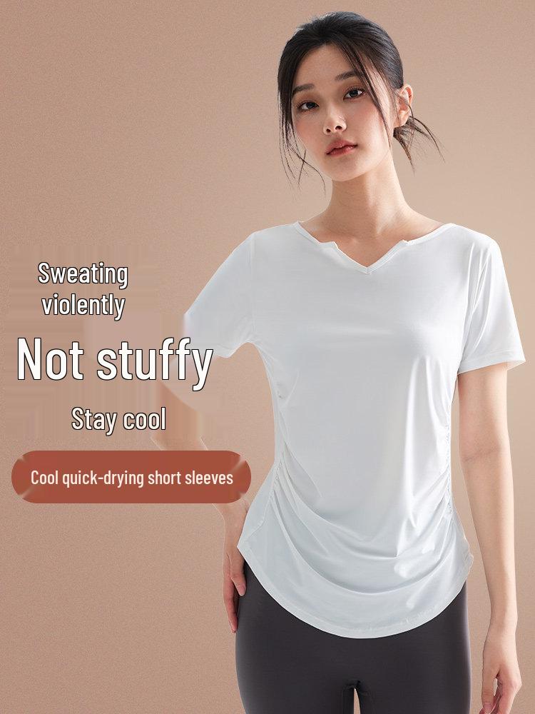 Women's Plus Size Quick Dry Yoga & Fitness Short Sleeve T-shirt, Running & Training Casual Top for Summer