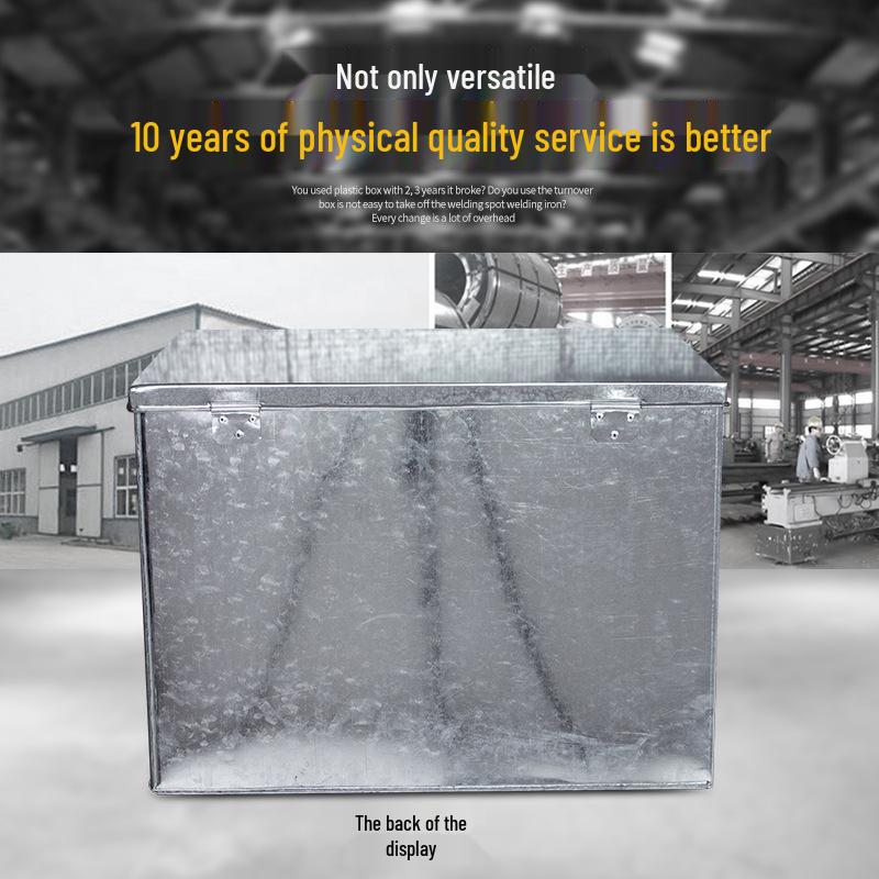 Large Galvanized Tinplate Toolbox with Lock – Metal Storage Organizer for Hardware & Woodworking.