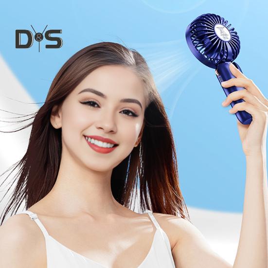 

Портативный ручной вентилятор с 5 настройками скорости, цифровой дисплей, перезаряжаемый малошумный мини-складной вентилятор с батарейным питанием синий