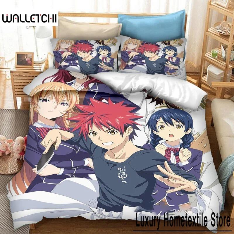 

Anime Food Wars Shokugeki no Soma Bedding Set Boys Girls Twin Queen Size Duvet Cover Pillowcase Bed Kids Adult Customizable 70x133cm 2pcs