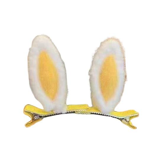 1 Pair Plush Rabbit Ear Hair Clip Bunny Ear Duckbill Clamp Hair Barrette Women Girls