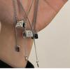 Light Luxury and Niche Design Three-dimensional Smiling Face Square Necklace New Personalized and Fashionable Super Immortal Clavicle Chain