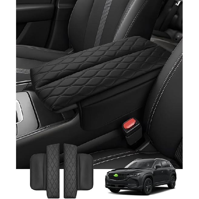 Autorder Center Console Cover for 2023 2024 2025 Mazda CX-50 CX50 Accessories Armrest Cover Leather Armrest Cushion Anti-Scratch Protector with