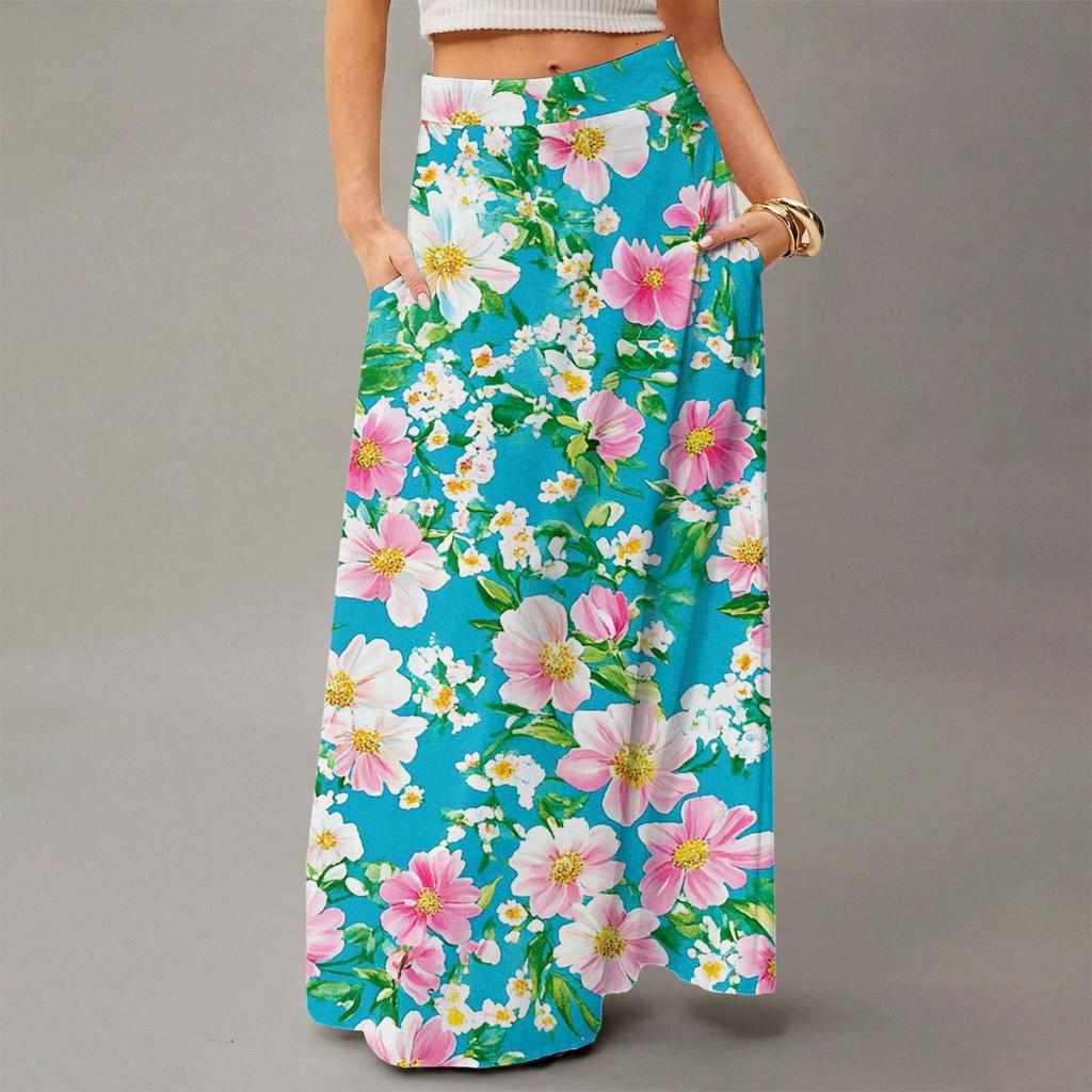 Women's Flowing Maxi Dress Regular Casual Summer Floral Print Bohemian  Skirt