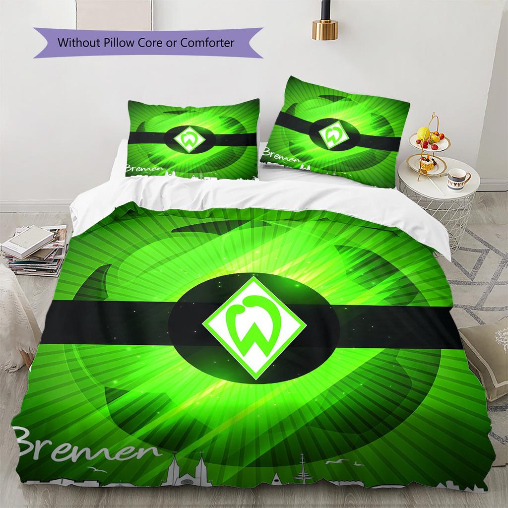 SV Werder Bremen Pattern Bedding Quilt Set Home Decoration Gift (1 * duvet cover + 2 * pillowcase without core)