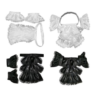 Victorian Colonial Jabot Ruffled Satin Collar and False Cuffs Set Adult Kid Unisex Halloween Party Costume Accessories