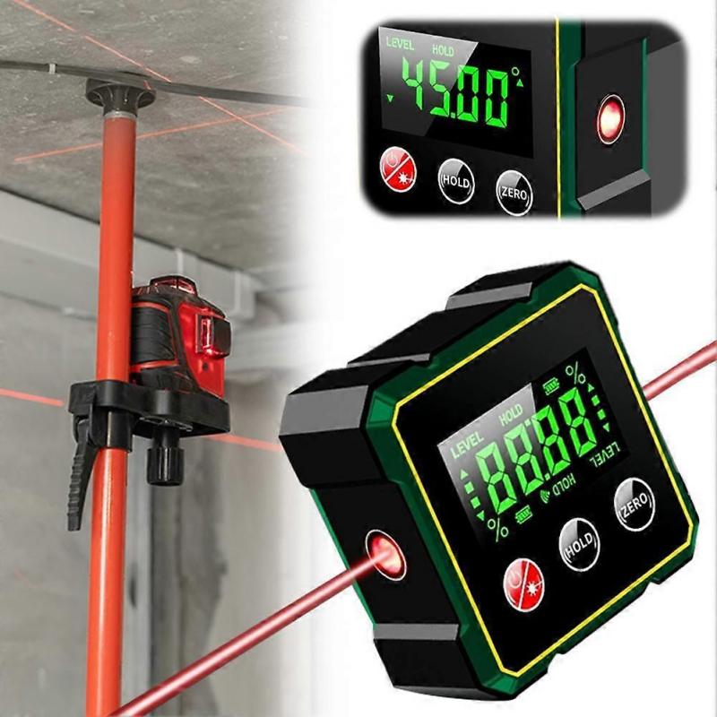 Magnetic Digital Angle Finder with 4-Sided Magnet ±0.2° Accuracy Type-C Charging for Level and Slope Measurement