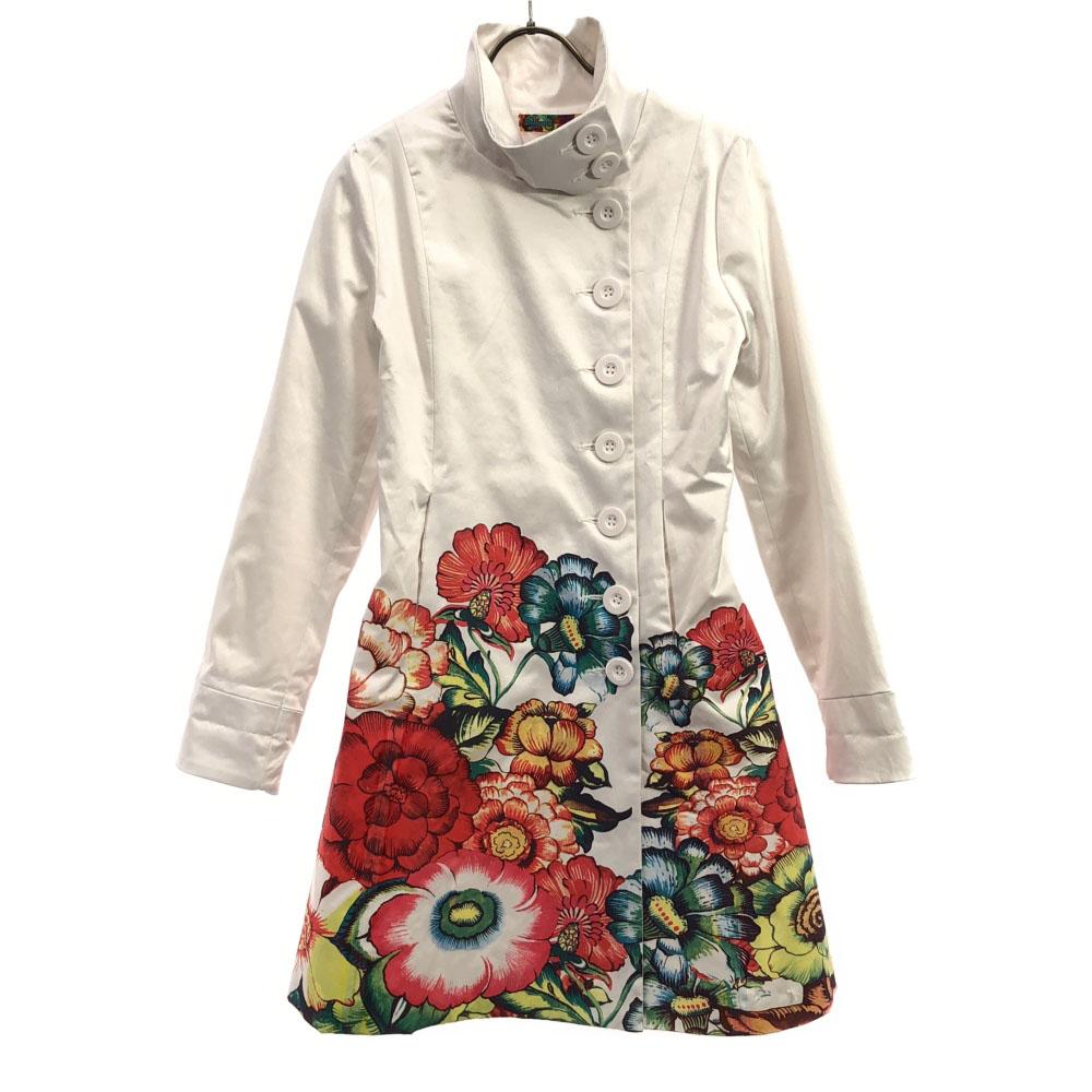 

Desigual Botanical logo embroidery Stand collar coat Lined with stretch Women Used