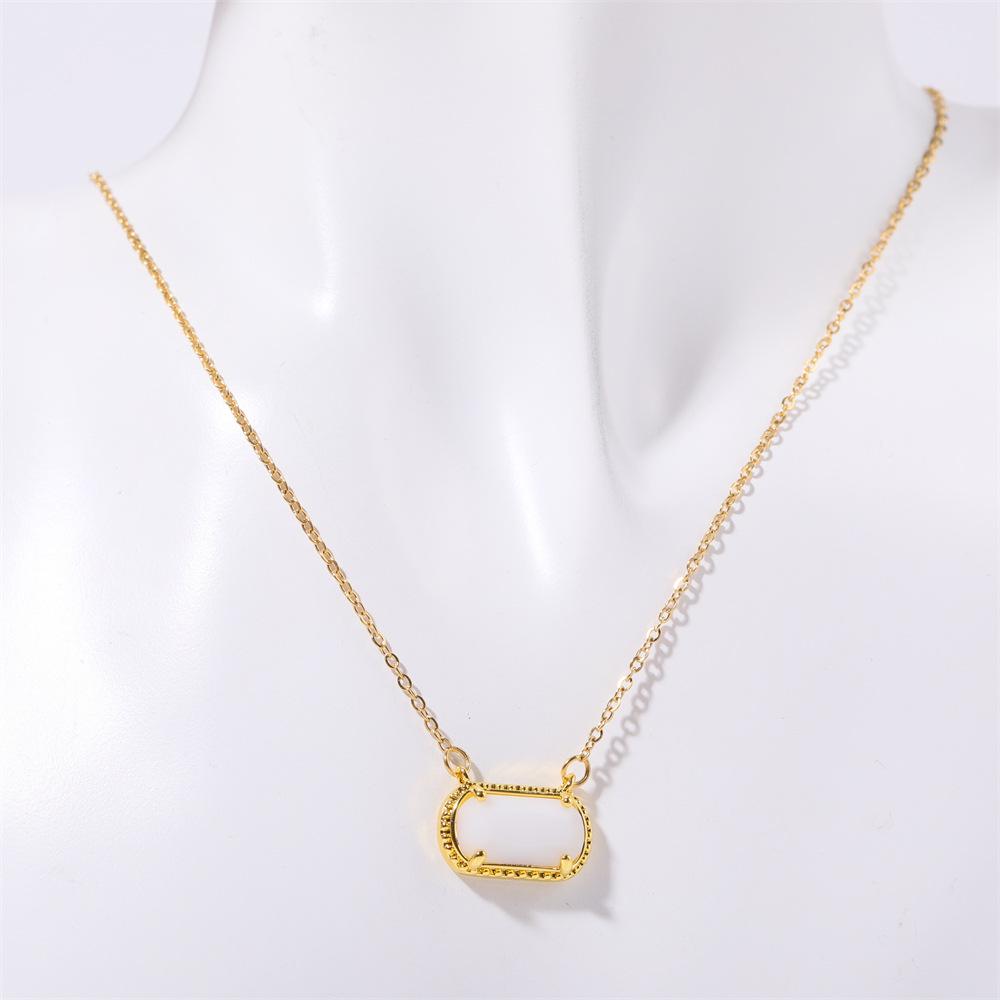 Twelve Zodiac Zircon Necklace: Emerald Oval Birthstone Collarbone Chain