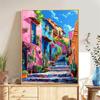 5d DIY Diamond Painting Cross Stitch Colorful Town Scenery Diamond Embroidery Mosaic Full Round Drill Home Decor