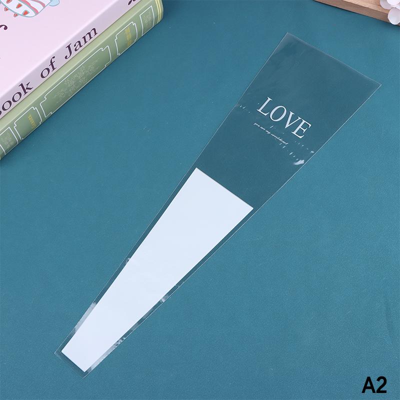 48/50Pcs Transparent Single Rose Flower Packaging Bag Gift Wrapping Paper Wedding Floral Package Valentine's Day Party Decor