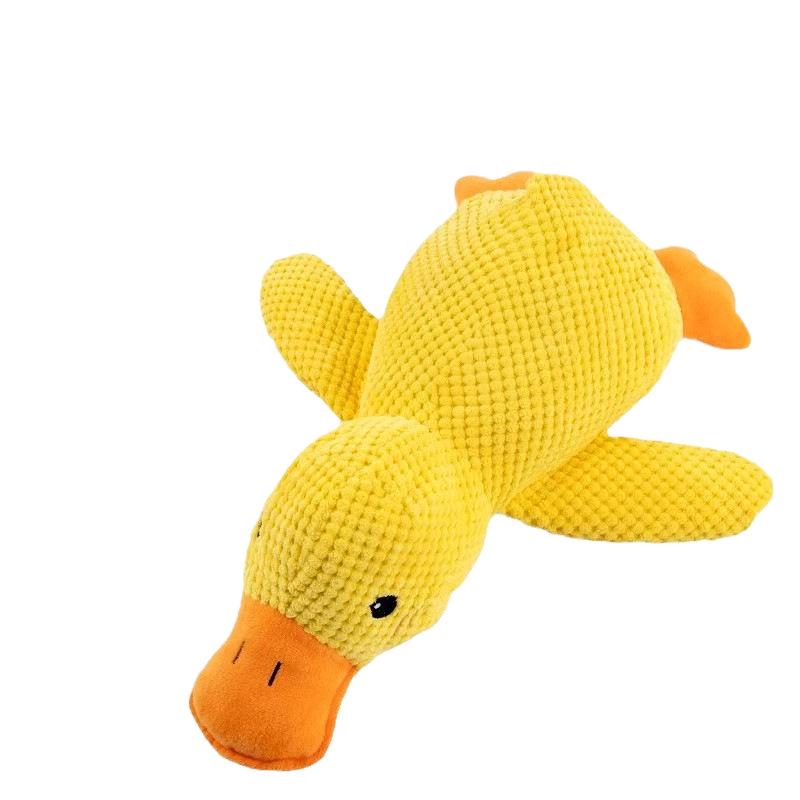 Indestructible Plush Dog Toy: Bite-Resistant Yellow Duck Companion