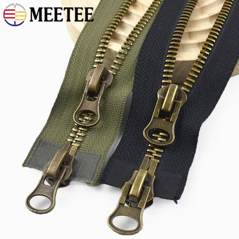 1/2 Bucăți Fermoar Metalic #8 70/80/90/100/120cm cu Două Glisoare Fermoare pentru Palton Jachetă Puf Fermoar Reparații Accesorii Cusut Îmbrăcăminte DIY